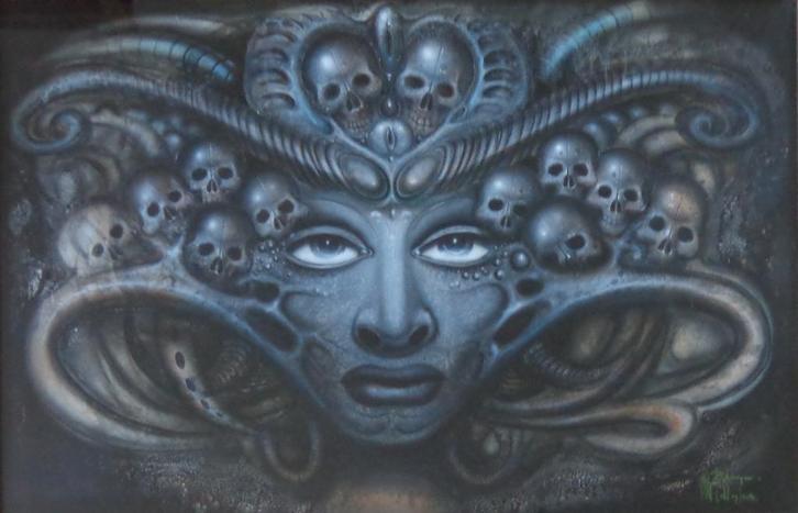 ROGER VAN BELLEGHEM / VREEMD WEZEN / OLIEVERF / 59x86cm KAD, Antiek en Kunst, Kunst | Schilderijen | Modern, Ophalen