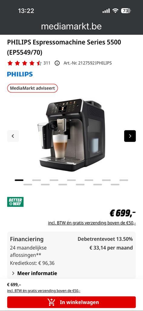PHILIPS Espressomachine Series 5500 2025, Elektronische apparatuur, Koffiezetapparaten, Nieuw, Gemalen koffie, Koffiebonen, Koffiepads en cups