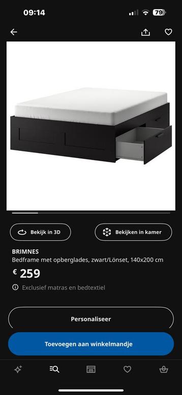 4 lades bed brimnes ikea zwartbruin