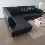 Zwart lederen zetel, Huis en Inrichting, Ophalen