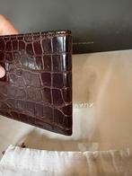Portefeuille Delvaux in croco uitvoering, Handtassen en Accessoires, Ophalen, Gebruikt, Bruin, Leder