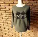 (43)- pull femme t.36 vert - Impression -, Enlèvement ou Envoi, Taille 36 (S), Impression, Comme neuf