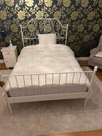 Stalen bed IKEA, Ophalen, Gebruikt, Wit, 140 cm