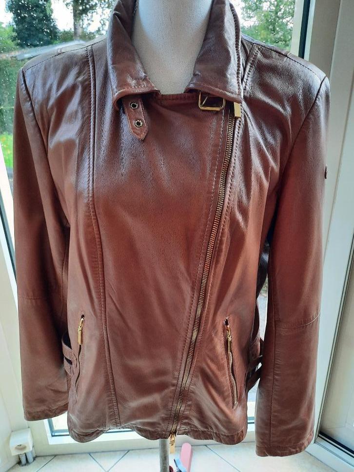 Toffe lederen jas NO ONE ELSE - 40, Kleding | Dames, Jassen | Winter, Zo goed als nieuw, Maat 38/40 (M), Bruin, Ophalen of Verzenden