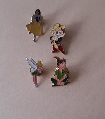 4 pin Disney - Peter Pan - Tinkelbel - Sneeuwwitje - Knabbel