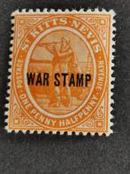 St Kitts-Nevis 1918 - Columbus -  met opdruk WAR STAMP **, Ophalen of Verzenden, Midden-Amerika, Postfris