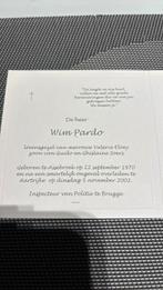 Inspecteur van politie Brugge - overleden na ongeval, Verzenden, Bidprentje