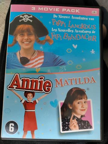 3 Movie Pack Dvd's Pipi Langkous - Annie - Mathilda. beschikbaar voor biedingen