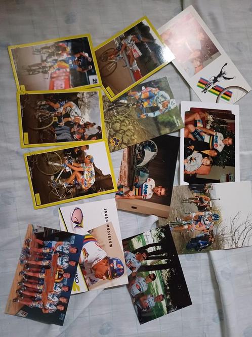 Postkaarten en foto's Johan Museeuw, Collections, Articles de Sport & Football, Comme neuf, Cartes de joueur, Enlèvement