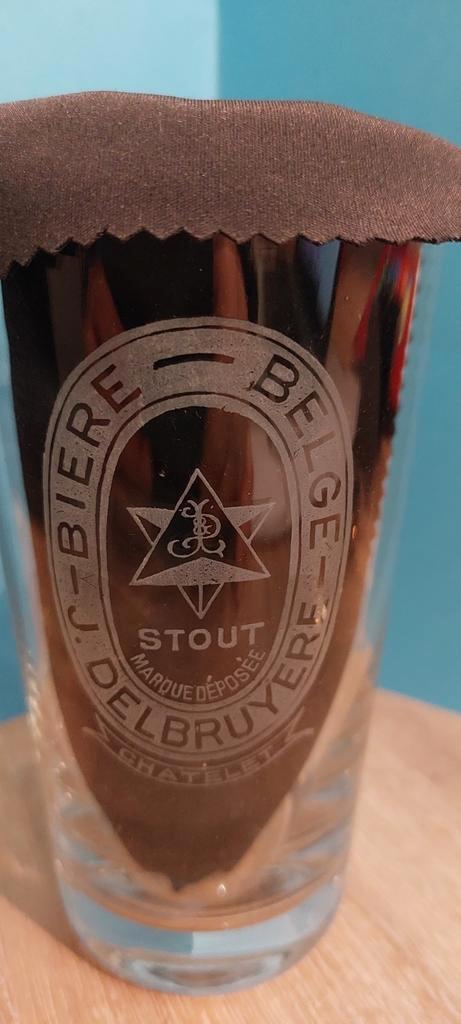 Gezuurd STOUT J. Delbruyere   Chatelet, Verzamelen, Biermerken, Zo goed als nieuw, Glas of Glazen, Overige merken, Ophalen of Verzenden