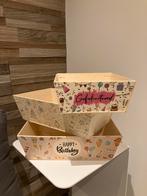 Pakket van 3 nieuwe houten cadeau mandjes, Huis en Inrichting, Woonaccessoires | Kisten, Ophalen of Verzenden, Nieuw