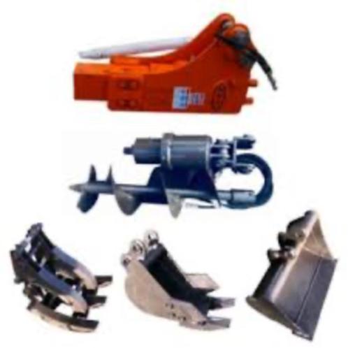aanbouwdelen voor minigravers... pikeur,grondboor,bakken..., Zakelijke goederen, Machines en Bouw | Kranen en Graafmachines, Ophalen