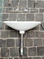 Lavabo + benodigheden (rekje, handdoekdragers etc.), Huis en Inrichting, Ophalen, Gebruikt, Wit