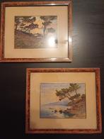 2 aquarellen van Raymond Casimir (1870-1965), Antiek en Kunst, Kunst | Schilderijen | Klassiek, Ophalen of Verzenden