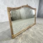 Vintage 'gouden' brede XL spiegel / wandspiegel Deknudt, Antiek en Kunst, Antiek | Spiegels, Ophalen of Verzenden