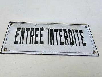 emaille bord entree interdite beschikbaar voor biedingen
