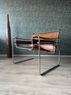 Vintage “Wassily” Chair, Cognac Leather, Italy, 1970s, Ophalen, Gebruikt, Metaal, Vintage Bauhaus Italian Marcel Breuuer Wassily