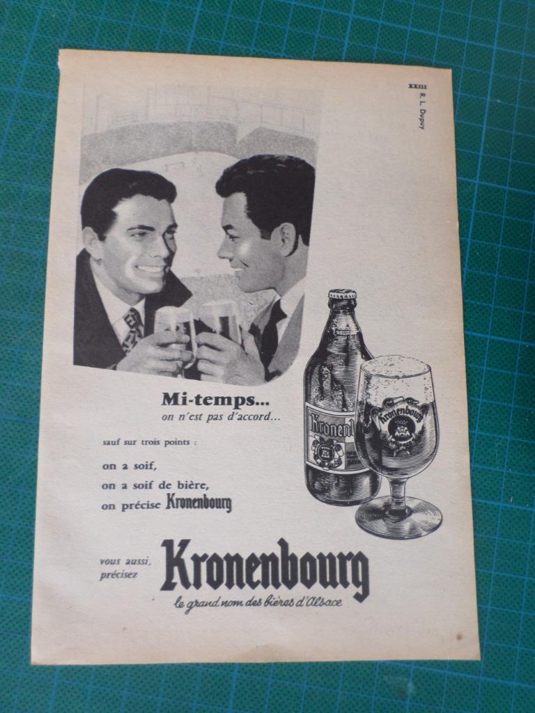 Kronenbourg bière - publicité papier - 1956, Collections, Marques & Objets publicitaires, Enlèvement ou Envoi, Utilisé, Autres types