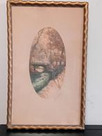 Gesigneerde ets met uitzicht op de rivier, Antiek en Kunst, Ophalen of Verzenden