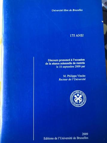 ULB-Discours séance solennelle 2009 -175 ans Philippe Vincke