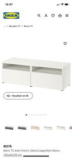 Armoire TV BESTA blanche, Comme neuf