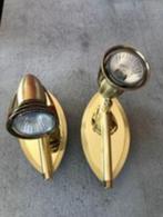 2 appliques dorées en laiton avec un interrupteur, Maison & Meubles, Lampes | Appliques, Comme neuf, Enlèvement