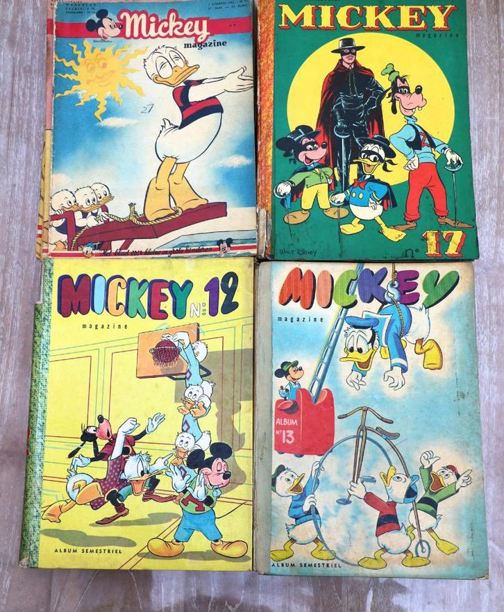 3 albums de Mickey magazine et 17 hebdomadaires, Boeken, Stripverhalen, Gelezen, Complete serie of reeks, Ophalen of Verzenden