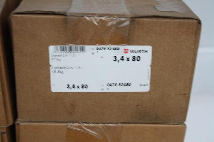 2 dozen van 5 kg. Würth draadnagels 3,4 x 80, Doe-het-zelf en Bouw, IJzerwaren en Bevestigingsmiddelen, Nieuw, Spijkers, 50 tot 100 mm