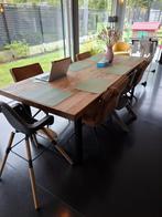 Massieve eettafel, Ophalen, Gebruikt, Vijf personen of meer, Industrieel
