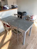 Tafel + 4 stoelen, Huis en Inrichting, Tafels | Eettafels, Ophalen, Gebruikt, Vier personen, Rechthoekig