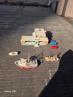 DECOR AVEC CHALUTIER ET 2 AUTRE RADEAU ET DECOR  VHECULES, Enlèvement ou Envoi, Comme neuf, Courant continu ou Courant alternatif