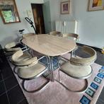 Mooie vintage eetkamerset - travertine tafel - jaren 60, Ophalen