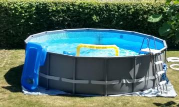 Zwembad Intex 4.52 x 1.22 + toebehoren, Tuin en Terras, Rond, 300 cm of meer, Zo goed als nieuw, Ophalen