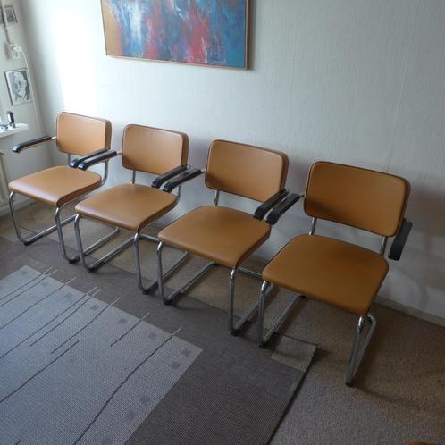 Thonet S64 PV Stoelen/Chairs (Marcel Breuer)., Huis en Inrichting, Stoelen, Gebruikt, Vier, Hout, Kunststof, Leer, Metaal, Overige materialen