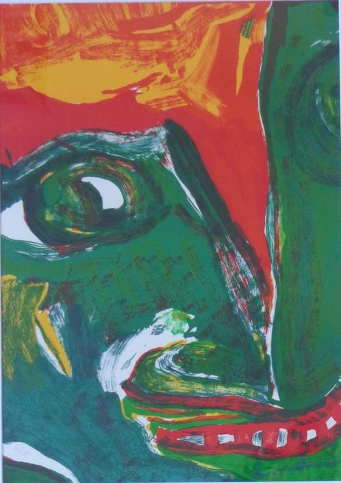 BENGT LINDSTROM / COBRA FIGUUR / KLEURLITHO / 91x69cm KADER, Antiek en Kunst, Kunst | Litho's en Zeefdrukken, Ophalen