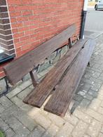 Banc de jardin très lourd... en chêne et métal... indestruct, Jardin & Terrasse, Bancs de jardin, Enlèvement ou Envoi, Métal