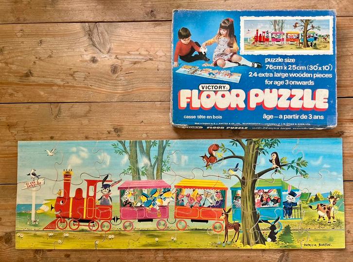 Prachtige vintage houten vloer puzzel, Antiek en Kunst, Antiek | Speelgoed, Ophalen of Verzenden