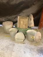Lot van 7 zinken kuipen/emmers, Tuin en Terras, Ophalen, Gebruikt, X, X