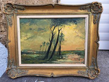 huile sur panneau paysage signe a de man beschikbaar voor biedingen