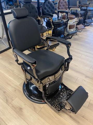 Barbierstoel Retro Luxe zwart kappersgroothandel barberstoel, Ophalen of Verzenden, Nieuw