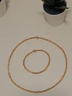 Fijne ketting en armband stainless steel goudkleurig, Ophalen, Zo goed als nieuw, Goud, Overige materialen