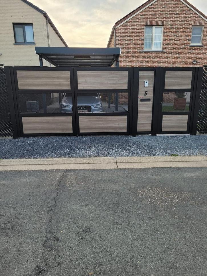 Poorten en Hekwerken op maat - schuifpoort - oprit poort, Tuin en Terras, Tuinhekken en Hekwerk, Nieuw, Aluminium, Ophalen