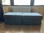 2x IKEA EKTORP voetenbak met bergruimte, grijs, Minder dan 150 cm, Minder dan 75 cm, Rechte bank, Eenpersoons