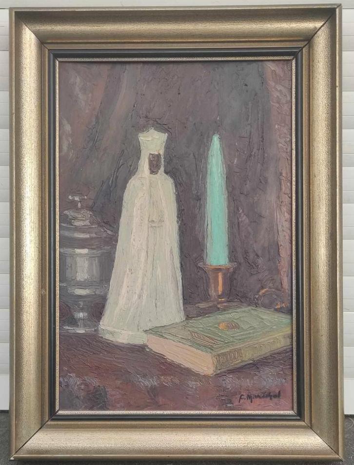 Huile sur panneau piété signe François marechal, Antiquités & Art, Art | Peinture | Classique, Enlèvement ou Envoi