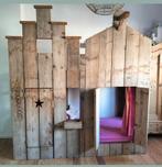Stabiel stapelbed huisje steigerhout, Ophalen, Gebruikt, Stapelbed