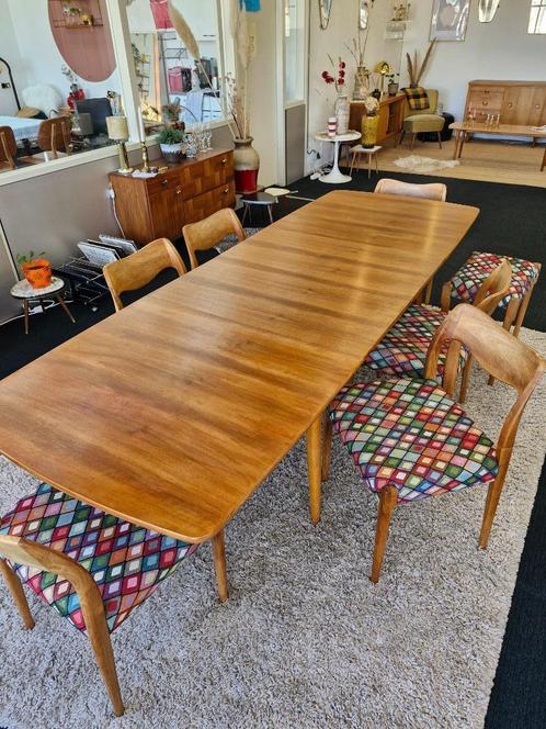 Vintage design eettafel verlengbaar Fristho jaren 50/60, Huis en Inrichting, Tafels | Eettafels, Gebruikt, Vijf personen of meer