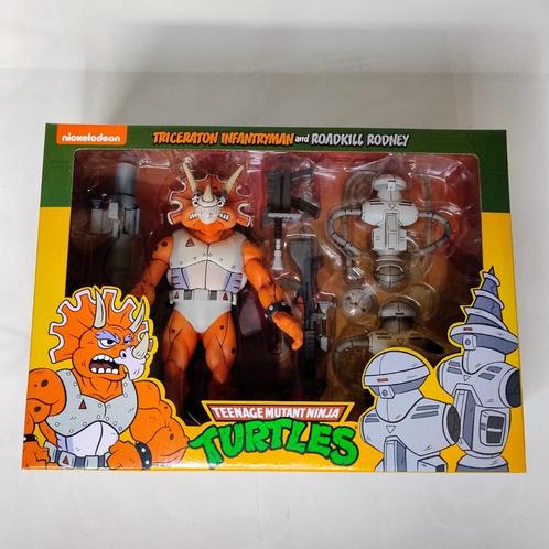 TMNT Ninja Turtles - Triceraton & Roadkill Rodney | Neca, Verzamelen, Poppetjes en Figuurtjes, Zo goed als nieuw, Ophalen of Verzenden