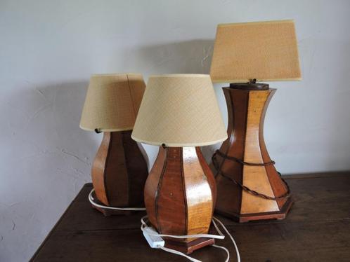 Lampes en bois, Maison & Meubles, Lampes | Lampes de table, Comme neuf, Bois, Enlèvement