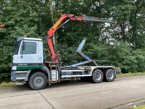 Mercedes-Benz Actros 2640 Containersysteem + Kraan Palfinger, Autos, Camions, Entreprise, Mercedes-Benz, Autres carburants, Automatique