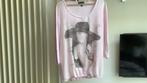 Lange en wijde, lichtroze T-shirt. S/M, Kleding | Dames, Maat 38/40 (M), Nieuw, Ophalen of Verzenden, Lange mouw